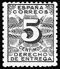 Spanish special delivery tax stamp.